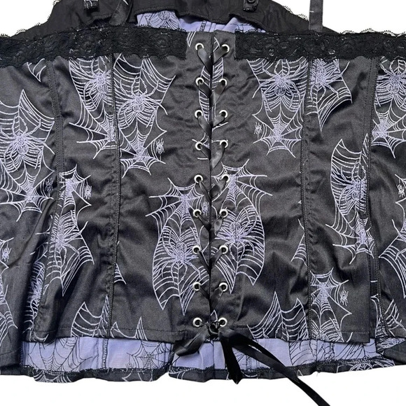 Y2K Tripp Plus Size Spiderweb Corset Top - Picture 7 of 9